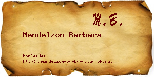 Mendelzon Barbara névjegykártya
